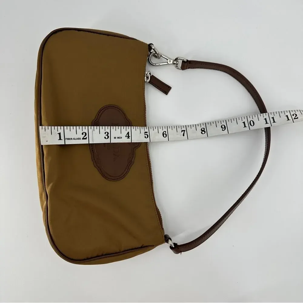 SALE!!!!!!Prada Vintage Mini Nylon Brown Logo Shoulder Bag - Picture 11 of 13